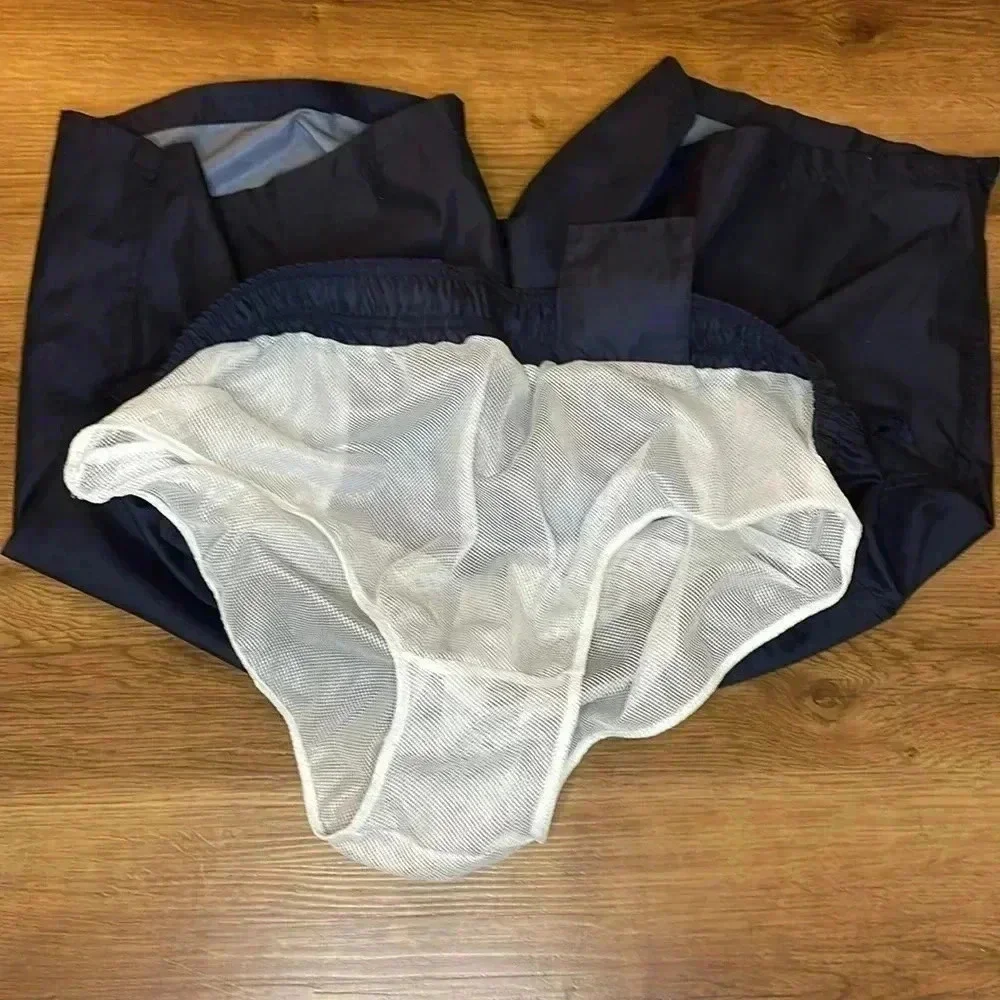Lands’ End Men’s XL 40-42 Navy Polyester Swim Trunks